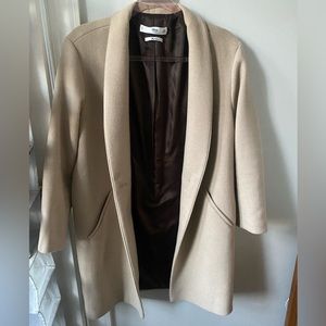 Mango tan taupe wool blend coat sleek small/ x small